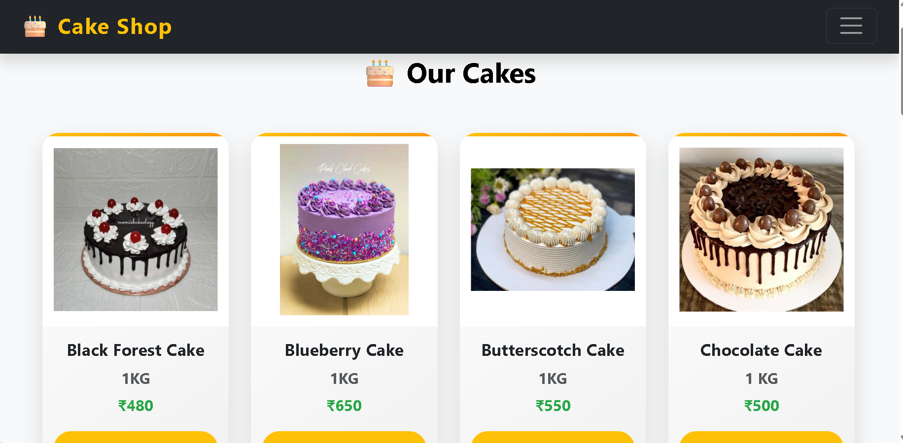 Cake Online Order System